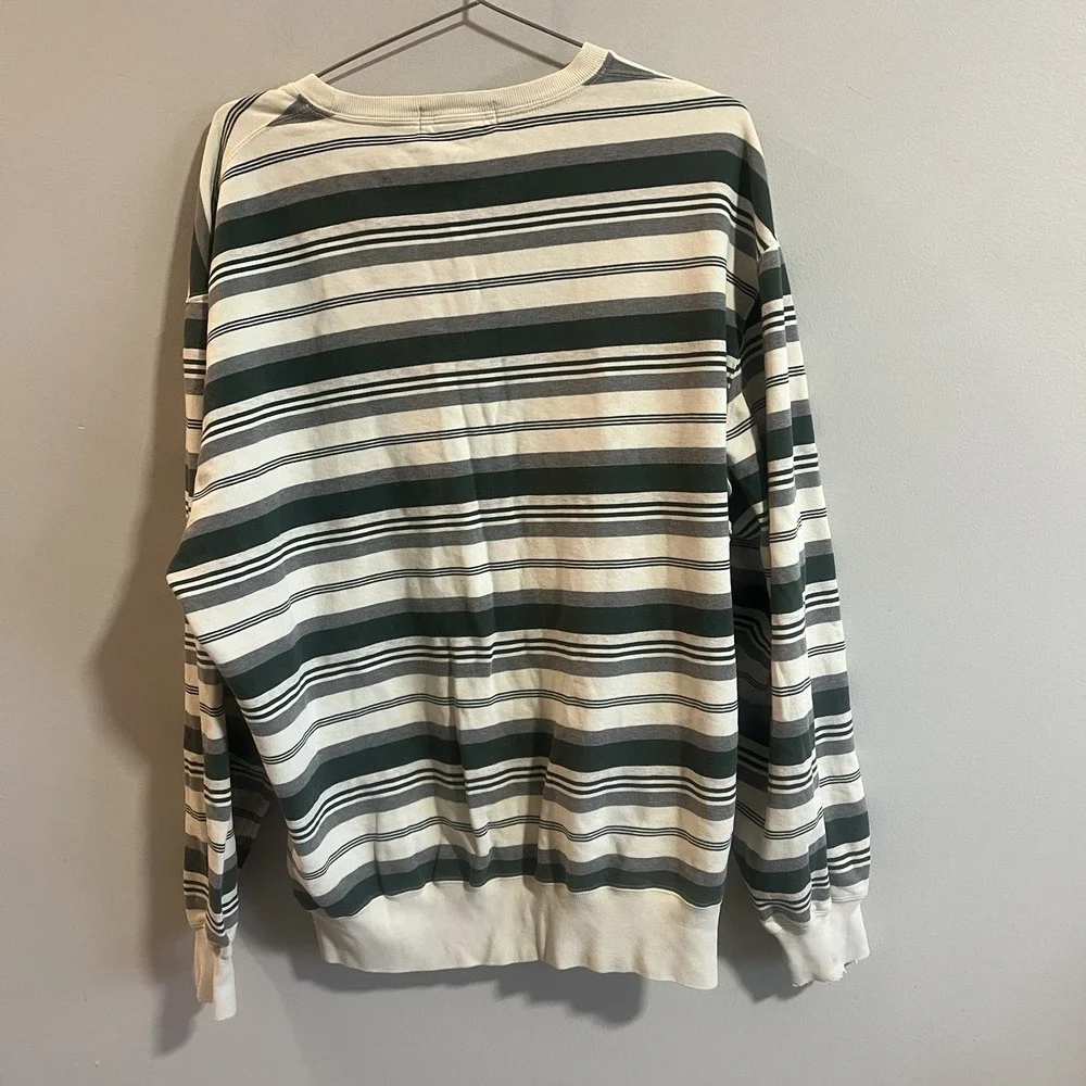 Polo By Ralph Lauren Sweater Mens Large Green Stripe Crewneck Pullover